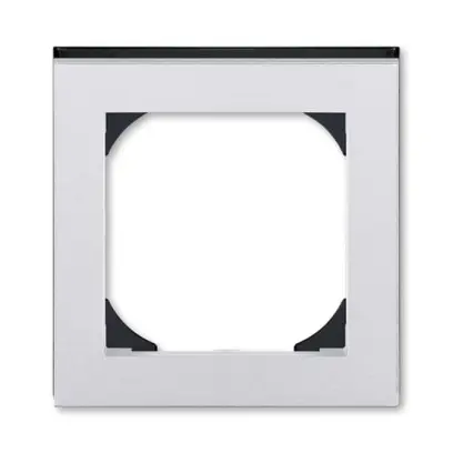 rámeček jednonásobný s otvorem 55x55; titanová/kouř. černá, design LEVIT M